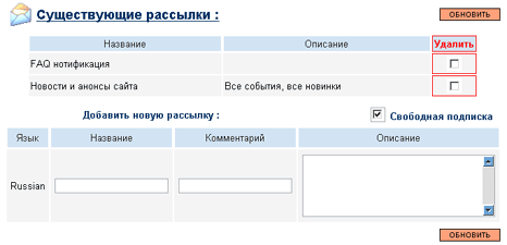Возможности почтовой рассылки
